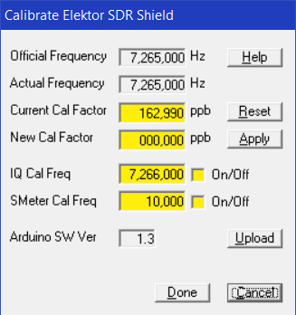SDRShield Calibration Window
